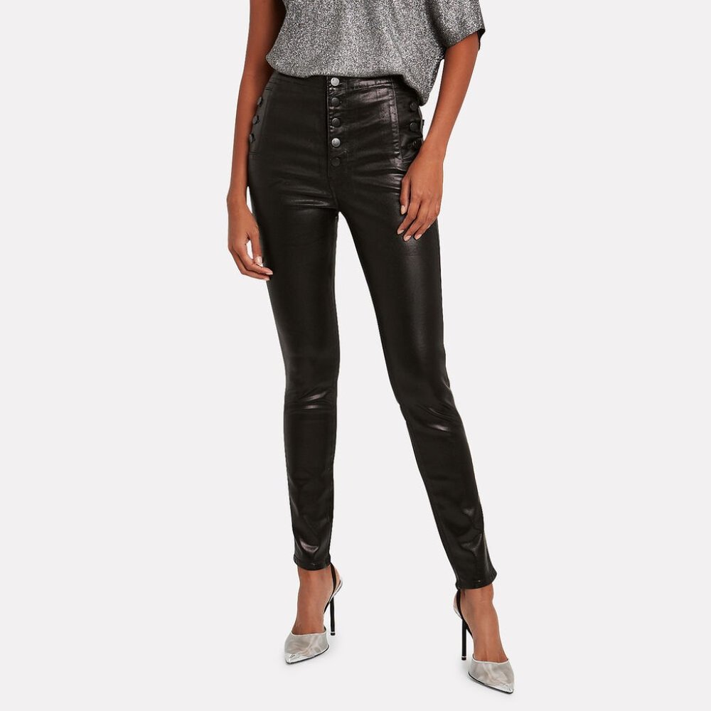 J BRAND Natasha Sky High Coated Skinny Jeans